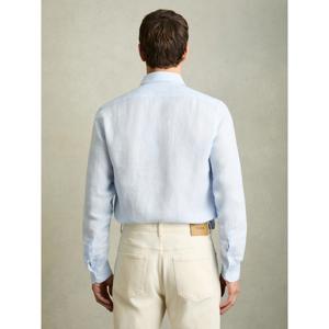 REISS Ruban Linen Cutaway-Collar Regular-Fit Shirt in Pale Blue
